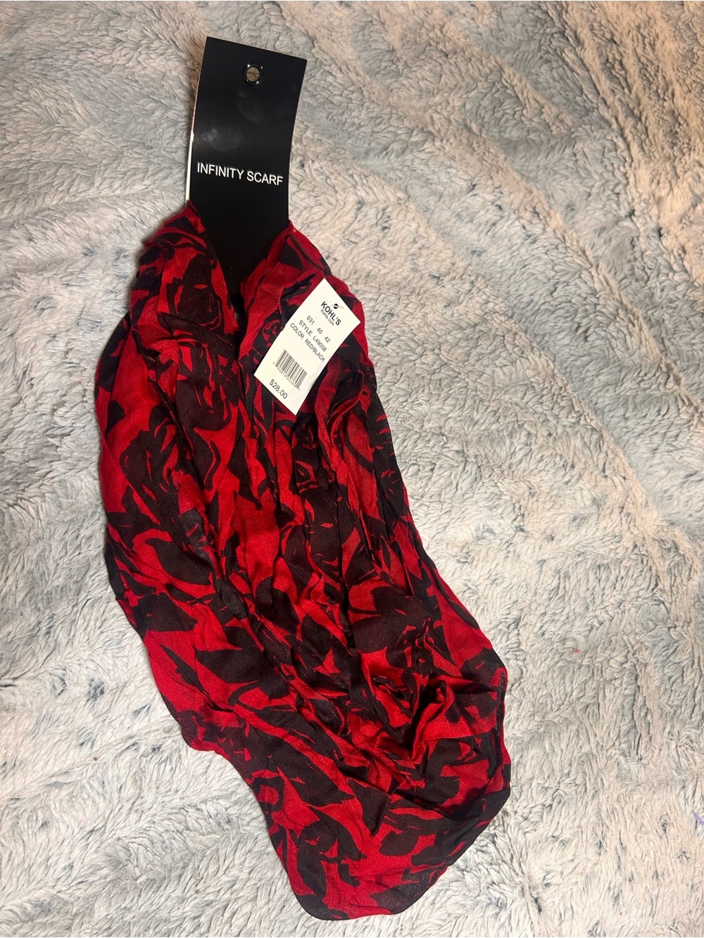 Women's Infinity Scarf in Red & Black - Fashion Loop
